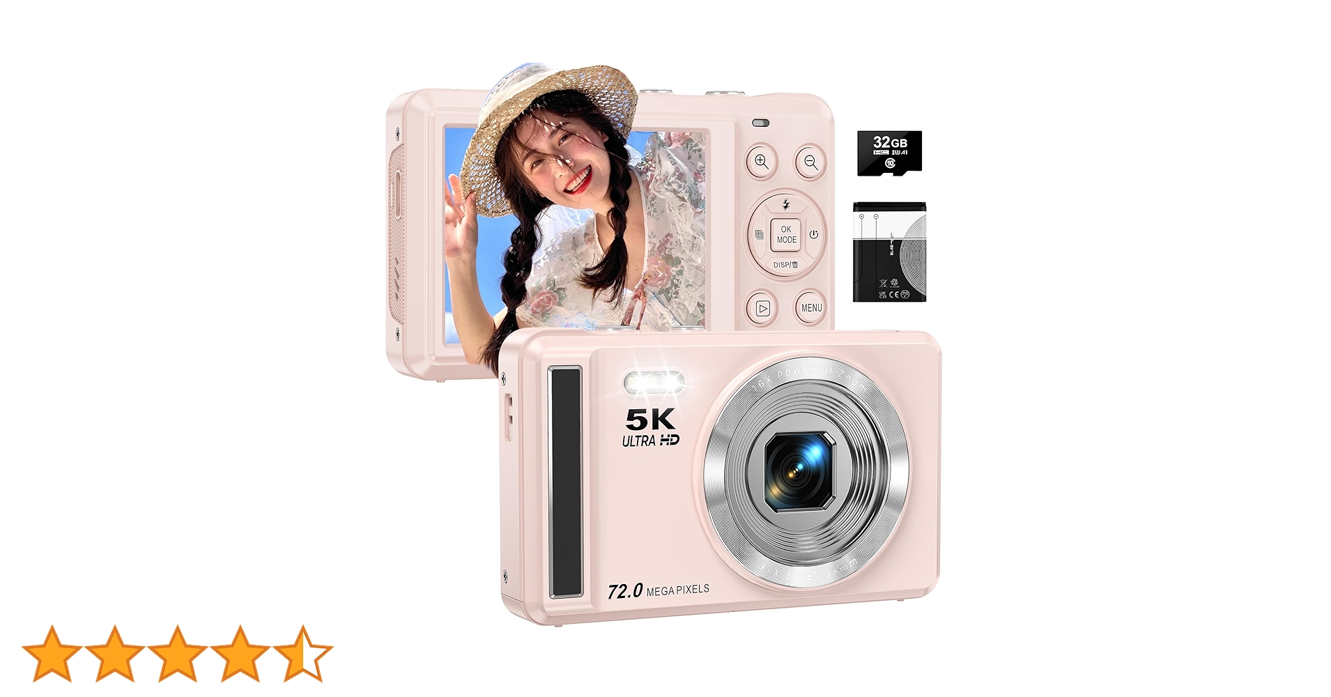 値下げ！最新5Kカメラ 7200万画素 WiFi対応 デジカメ デジタルカメラ 5K 7200万画素 チ 16倍ズーム 高画質